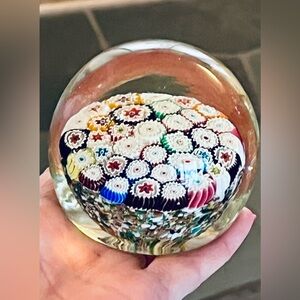 Multicolor Millefiori Glass Paperweight - Decorative Home Art, VINTAGE MURANO
